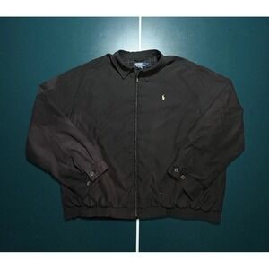 Polo Ralph Lauren Harrington Jacket Men's 2XL Black Plaid Lined Bleach Dye Faded